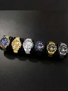 6-piece personalized dial quartz fashionable casual temperament business exquisite men's watch versatile watch Quartz Analog Watch