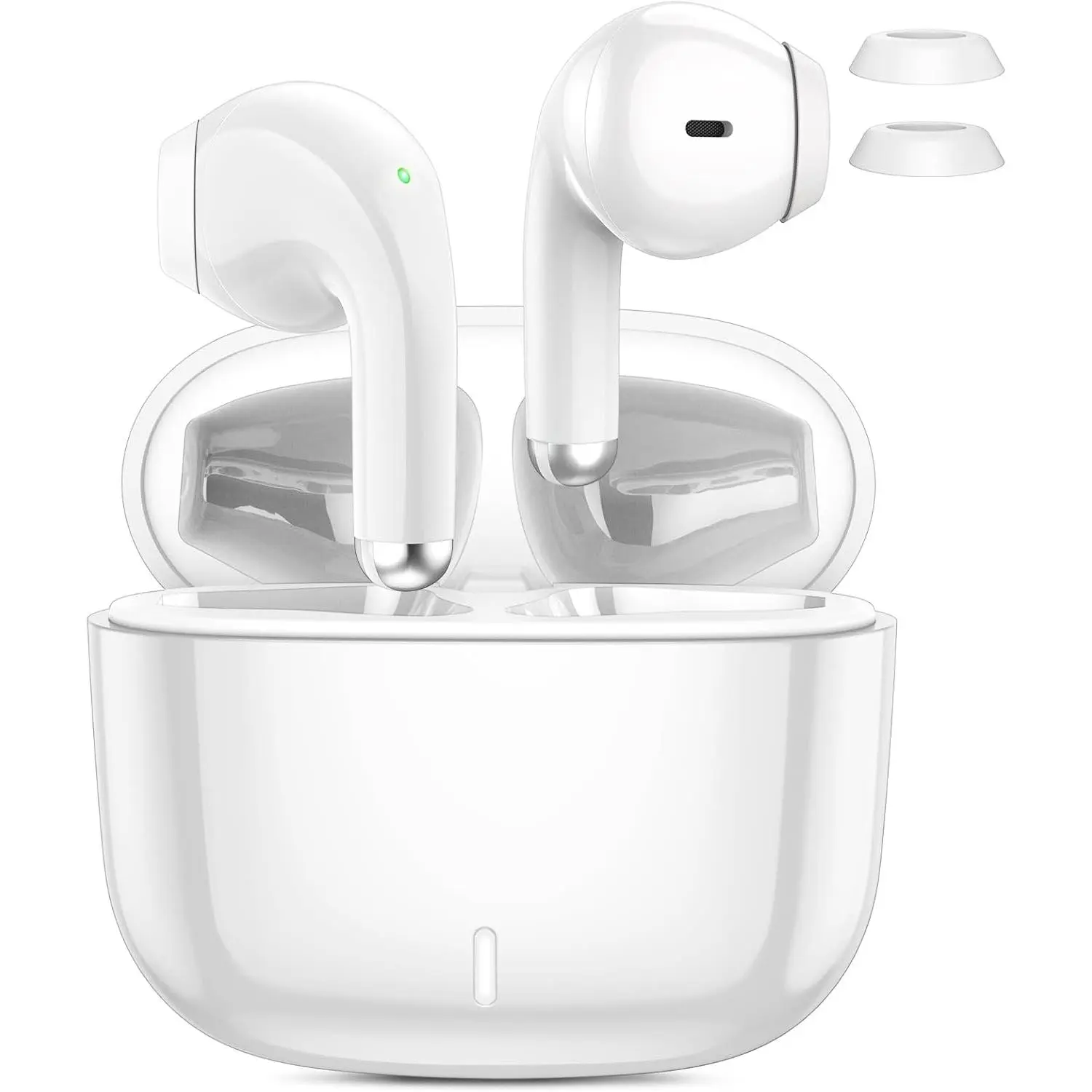 True Wireless Bluetooth 5.3 Silicone Earbuds - Noise Cancellation, HiFi Bass Stereo Audio, Waterproof Design, Compatible with iPhone, Galaxy, Google Pixel 9
