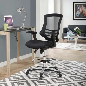 Modway Calibrate Mesh Drafting Chair in Black