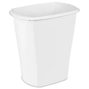 10 Gallon Rectangular White Plastic Wastebasket, Durable and Practical for Home or Office Use