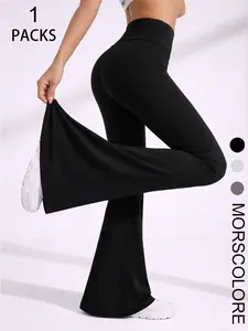 Women's High Waist Butt Lifting Flare Tight Pants, Elastic Slim Fit Sportswear, Comfortable Shaping Belly Control, Vintage Y2K Style, Fitness Pants