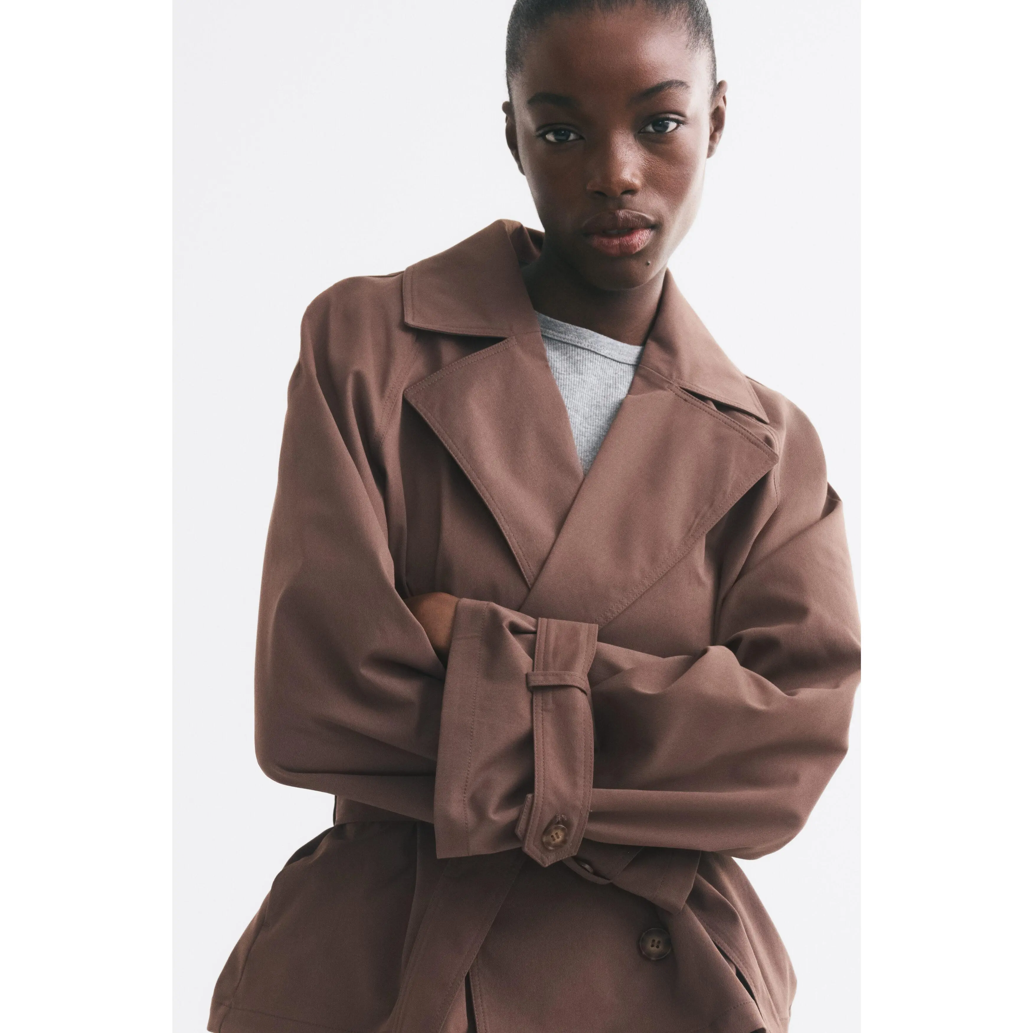 H&M Short tie-belt trench coat