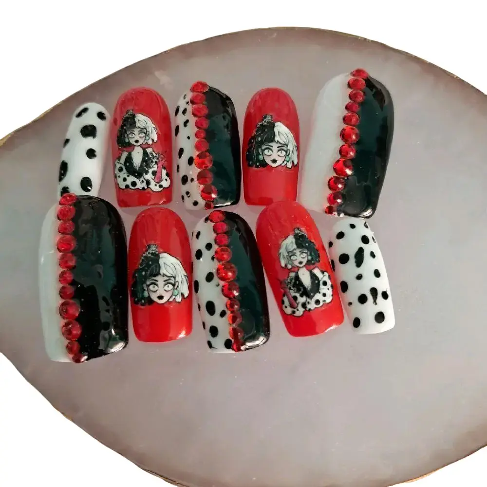 Handmade Dalmation Press On Nails -  [Custom Made To Fit You]