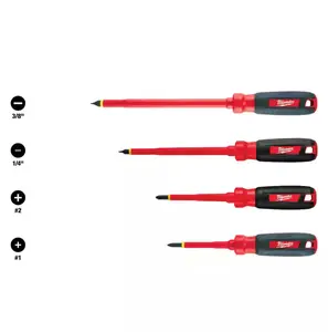 Milwaukee 1000-Volt Insulated Screwdriver Set and Pouch (4-Piece)