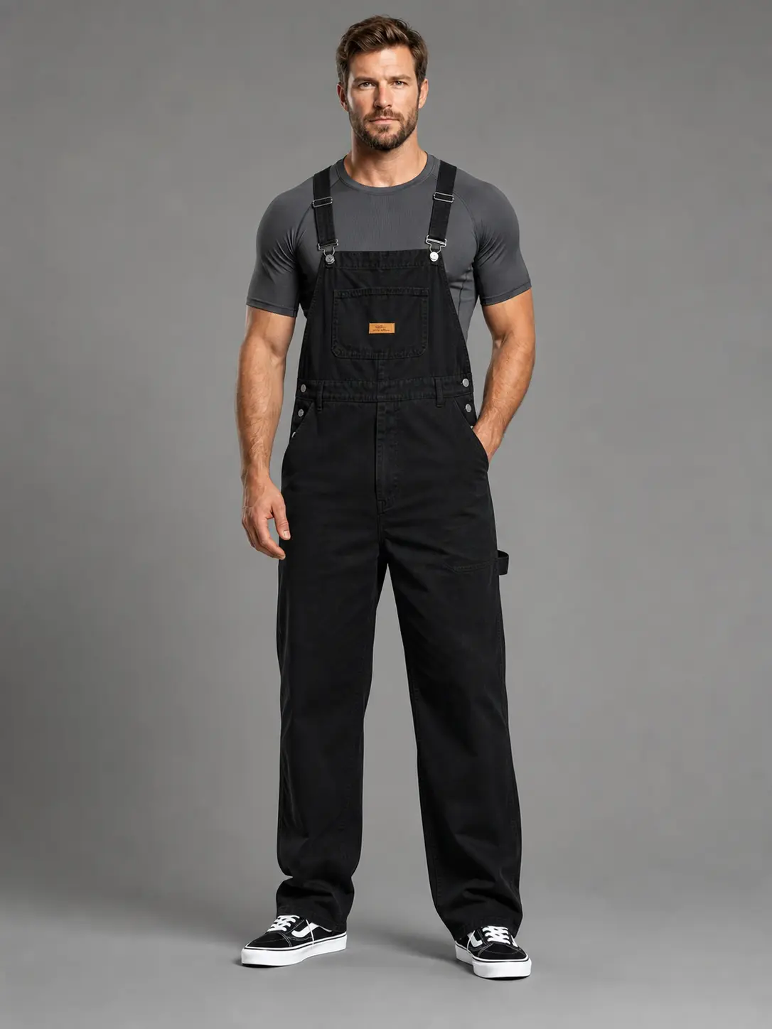 Mens Denim Bib Overalls, Men's Regular Fit Overall Flex Workwear with Adjustable Straps and Convenient Tool Pockets