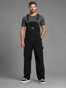 Mens Denim Bib Overalls, Men's Regular Fit Overall Flex Workwear with Adjustable Straps and Convenient Tool Pockets