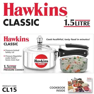 Hawkins 1.5 Litre Contura Pressure Cooker – Compact Instant Pot Style Cooker for Quick Meals