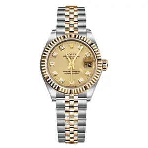 Rolex Lady-Datejust 26 179173 Automatic Two-Tone Champagne Factory Diamond Dial Watch WHT031909