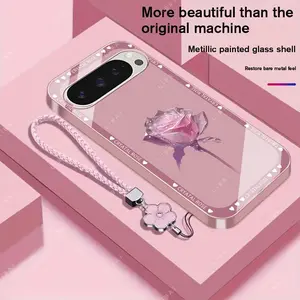 Suitable for [Google Pixel 9 Pro] Brand new premium phone case,  Free four-leaf clover lanyard，drop-proof and fingerprint-resistant，simple and elegant design，multiple colors available YM99