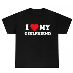 Summer 2026 StreetwearCouple Matching Tee - "I Love My Girlfriend" Graphic Cotton Shirt, Summer Streetwear Gift forGraphic Tee Everyday Wear