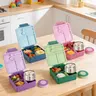 ChicLab Sturdy BPA-Free Bento Style Travel Lunch Box - 4 Insulated Compartments, 8oz Leakproof Airtight Soup Thermos, Lightweight Carrier Container for Kid’s School & On-the-Go Use (Lunch Box with Containers)