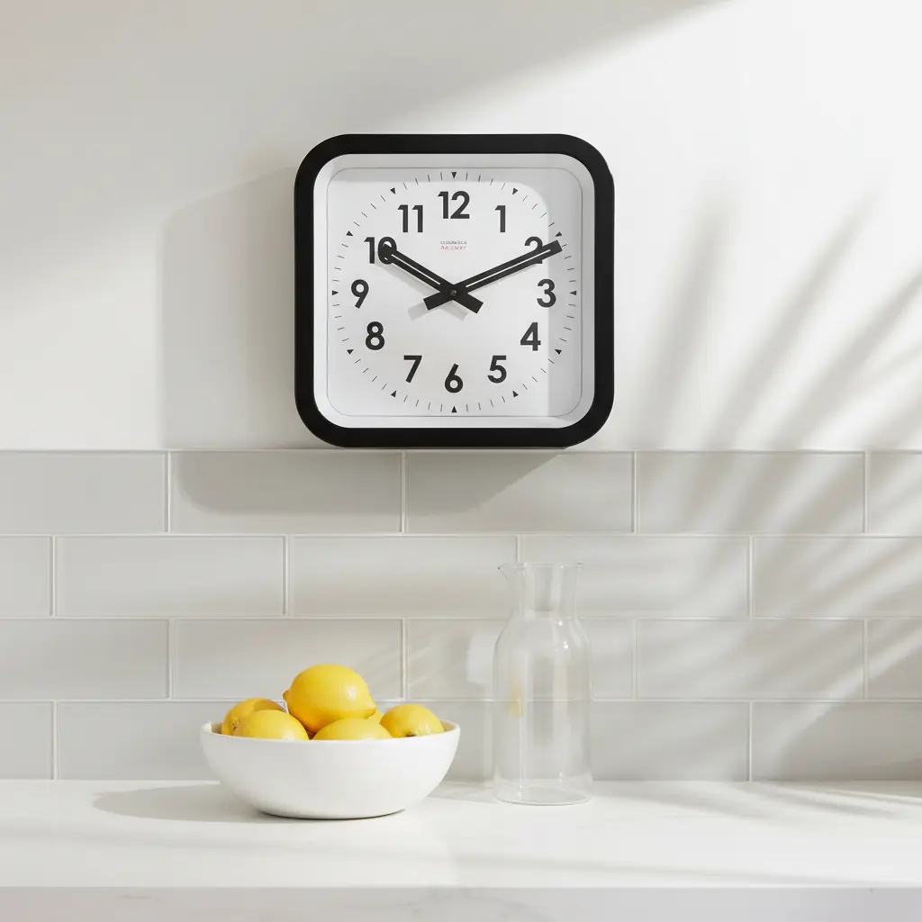 Square Clock Black