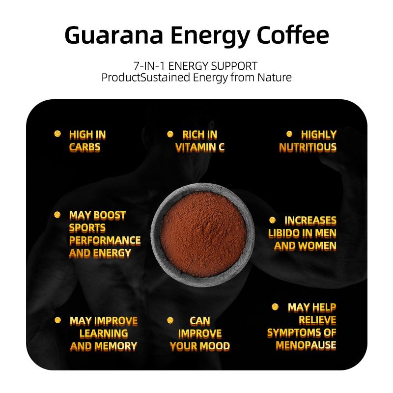 Guarana Energy Coffee, containing 3 packs of vitamin B3, Polygonatum sibiricum extract, Mulberry extract, Ginseng extract, etc