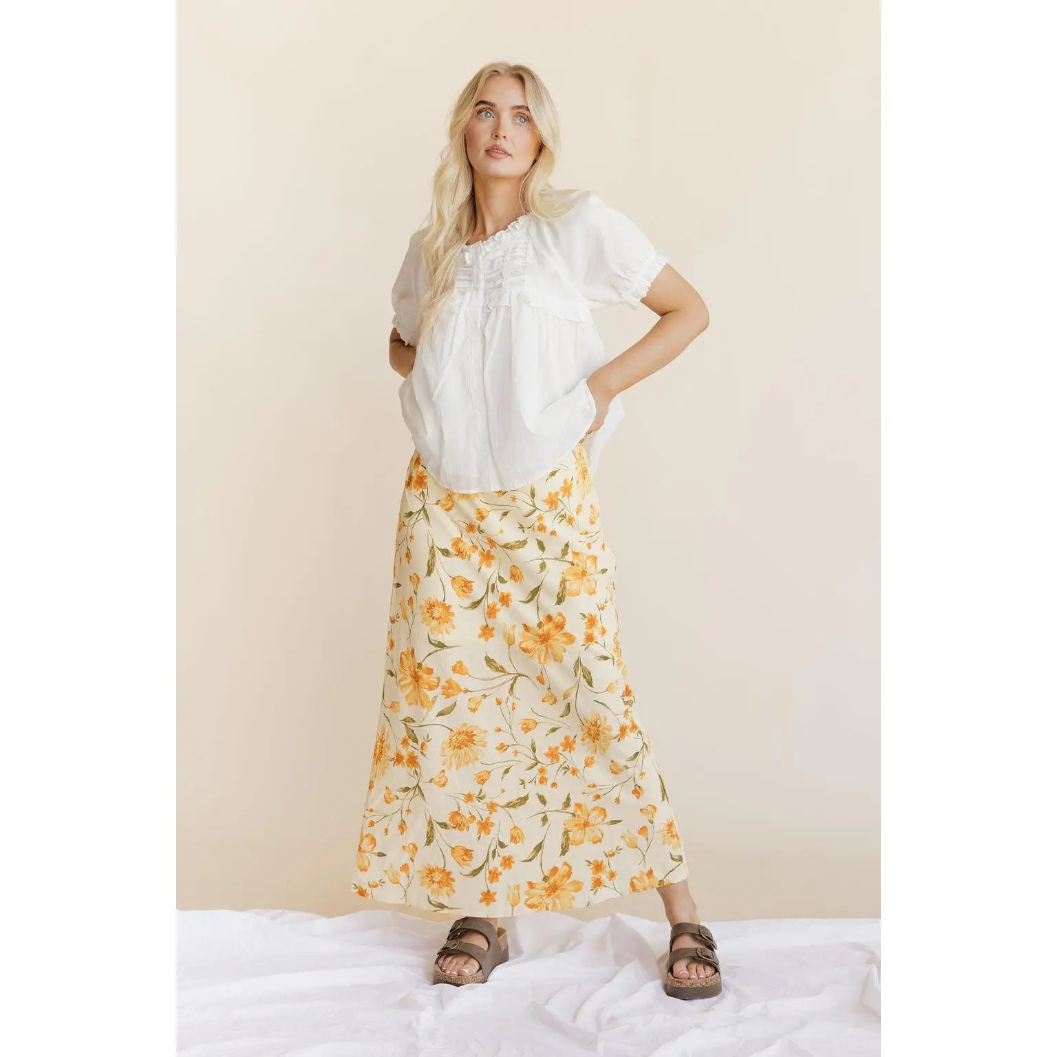 Malia Skirt-Yellow Floral
