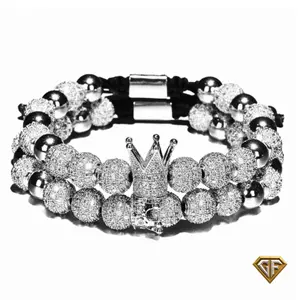 Silver Crown Bracelet | King and Queen Bracelets | Crown Bracelet Set | Adjustable Stainless Steel Bracelet | His and Hers Bracelet Set | Mens Christmas GIft
