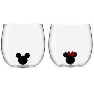 Disney Mickey & Minnie 3D Icon Short Glasses, Set of 2