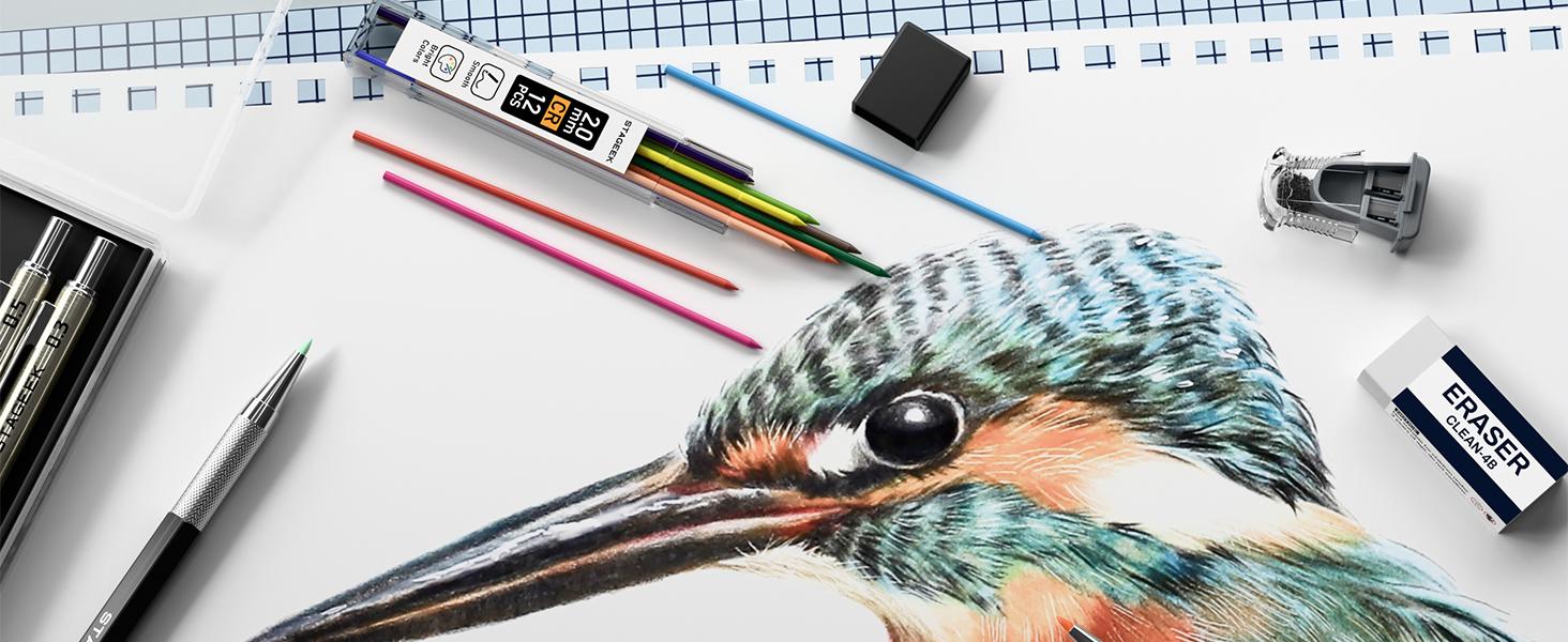 【Art Gift】 Four Candies 50 Sheets Triple-Tone Sketchbook (6.5"x9.5", White/Kraft/Black Mixed Pages), 130gsm Thick Multimedia Paper Top-Bound Art Drawing Pad