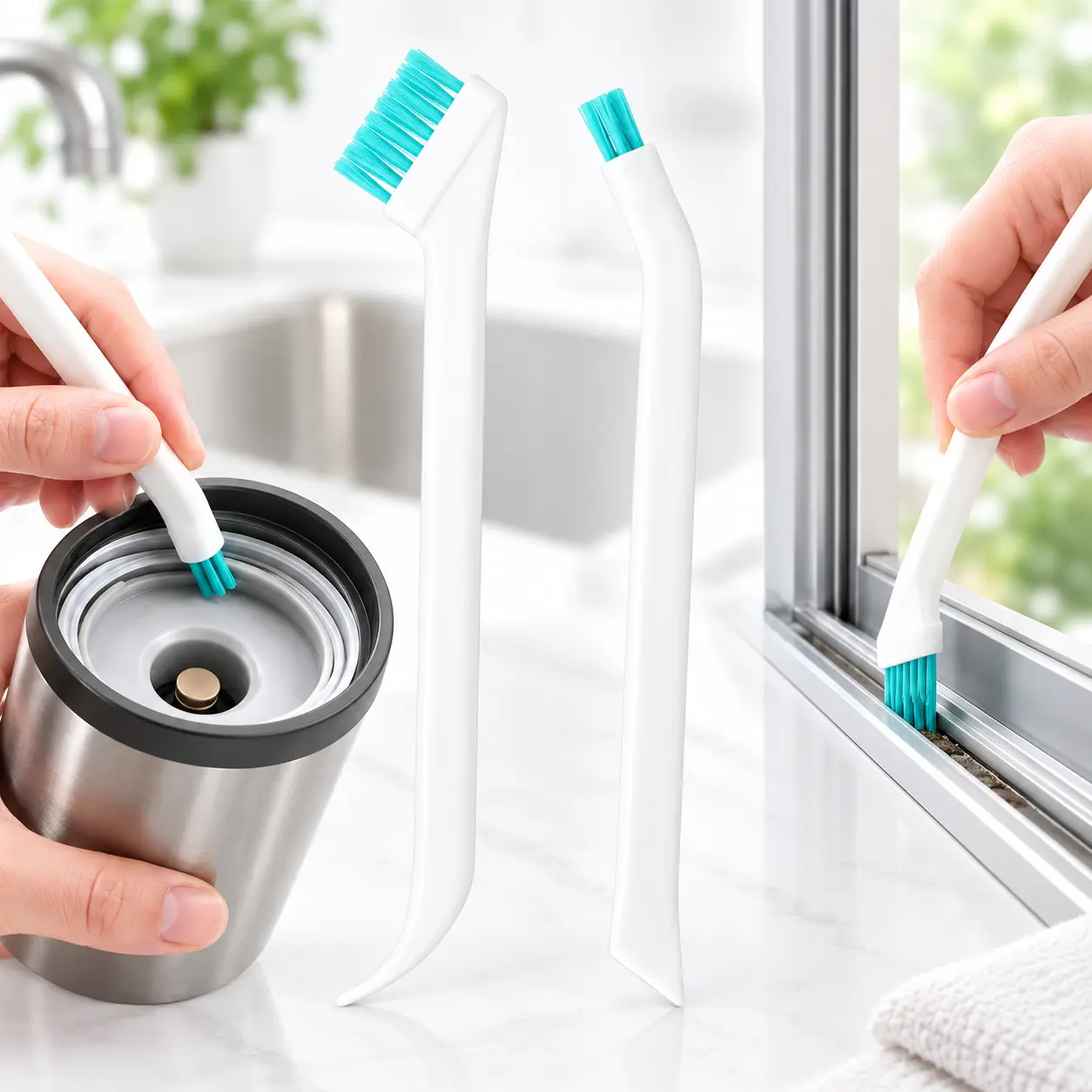 Kitchen Cleaning Brush Set, 2 pcs/set Multifunctional Kitchen Seam Cleaning Brushes, Manual Versatile Cleaning Tools for Home, Kitchen and Bathroom, Kitchen Cleaning Accessories, Cleaning Supplies - MM2