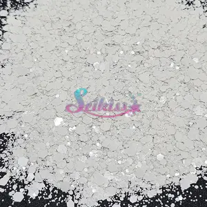 Coco Metallic Chunky Glitter - White Glitter