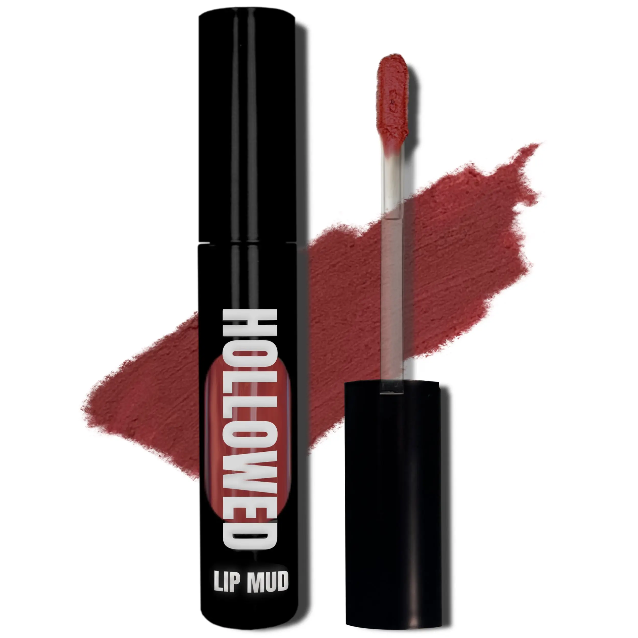 HOLLOWED Velvet Matte Lip Mud, Whipped Texture Lipstick with Soft Blurring Matte Finish | Comfortable and Buildable Coverage | Vegan & Cruelty Free | 5 Shades (HB - 448 (Dark Red-Pink))