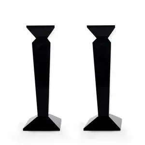 Pair of 11” Sleek Solid Crystal Candlesticks