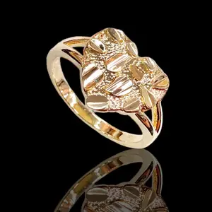 Gold Filled Shiny Nugget Heart Ring 6-9 anillo nugget Hypoallergenic Premium Brass 18K Oro Laminado Nickel Free Made in Italy mariah oval cut ring engagement rings nugget ring