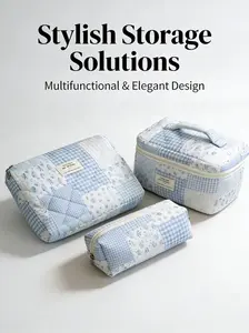 Printed Cosmetic Bag Set, Travel Makeup Storage Pouch, Zipper Makeup Organizer, Multifunctional Daily Storage Bag, Suitable for Skincare