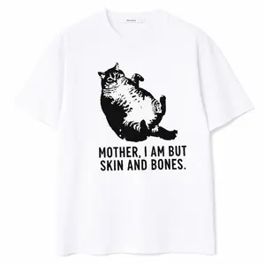 Mother I Am But Skin And Bones Cat Shirt: Comfort Colors Fat Cat Lover Funny Gift Sarcastic Mom Tee