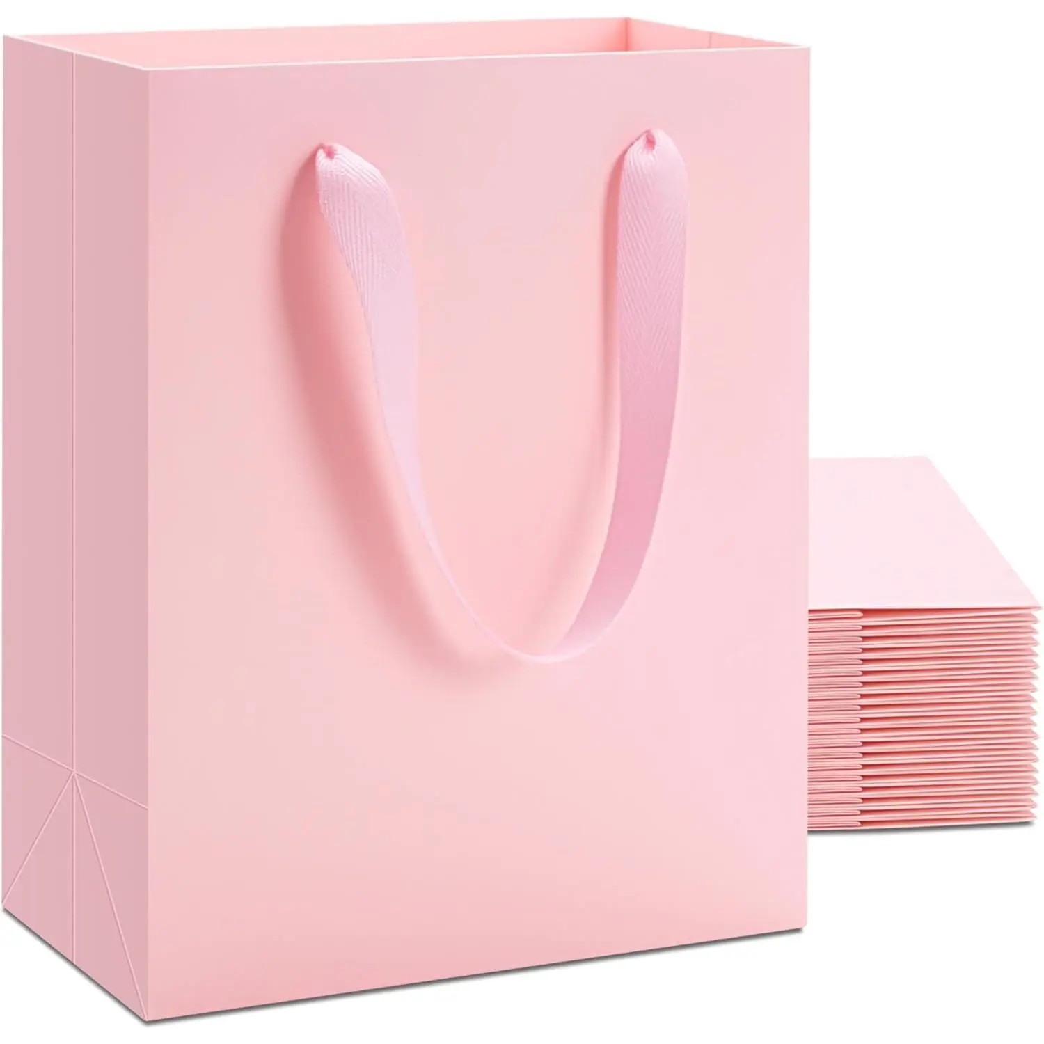 YACEYACE Pink Gift Bags for Women, 20Pack 8"x10" Medium Gift Bags Bulk, Kraft Paper Bag with Handles, Pink Paper Bag for Girls, Birthday, Baby Shower2026