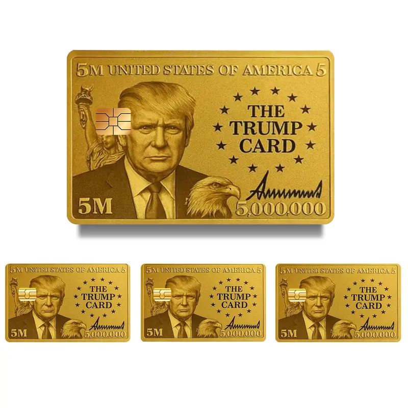 Trump 5 Million Dollar Gold Card - Card Stickers - 4 Card Skins for Credit, Debit & Other Cards - Air Release Channels, No Impact on Card Use