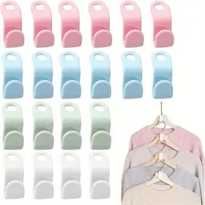 Clothes Hanger Connector Hook Holder, 20pcs Space Saving Clothes Hanger Hook, Home Organizer for Bedroom Wardrobe Closet, Folding Home Tools Supplies