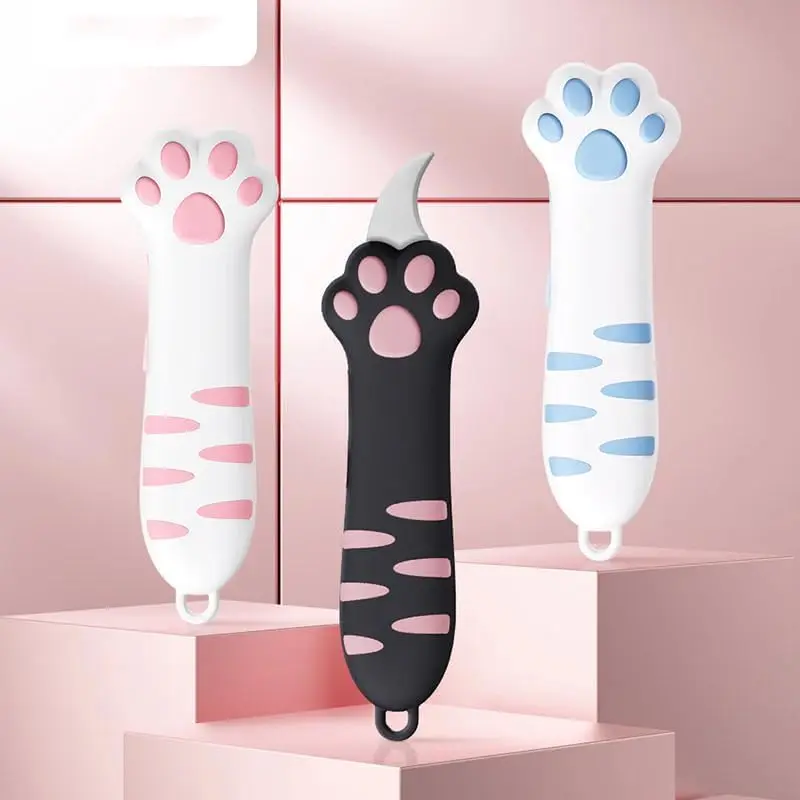 Cute Cat Paw Shape Craft Knife, New Cute Cat Paw Pattern Paper Cutting Knife, High Aesthetic Portable Cat Paw Pattern Art Knife, Paper Cutters, Cutting Supplies, Decorative Cutter, Craft Cutting Tool