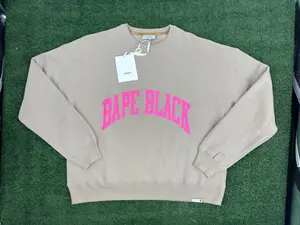 BAPE Black Japan College Beige Crewneck Sweater Size Large