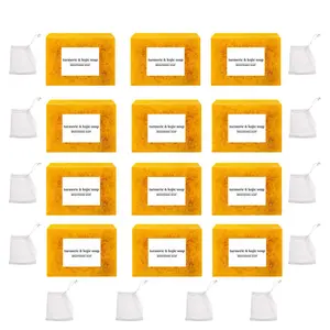 Lemon Turmeric Kojic Acid Soap Gentle Daily Cleansing Bar for Face, Helps Improve the Look of Blemishes, Supports Clear Complexion, Soft and Comfortable Skin Care for a Naturally Healthy Appearance