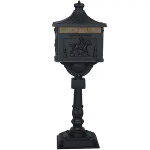 Hardware Cast Aluminum Mail Box,Postal Box , Mailbox Color Black
