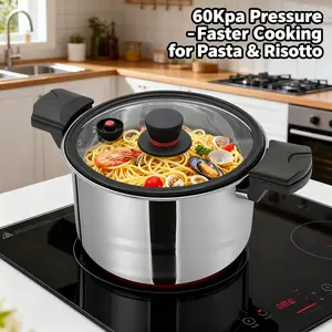 Valentine's Day 7L Stainless Steel Pressure Cooker,10.2x8.7In 6 7 People,Fit Gas Induction Electric Hob,Dishwasher Safe,Steamer,For Home Restaurant Camping Use