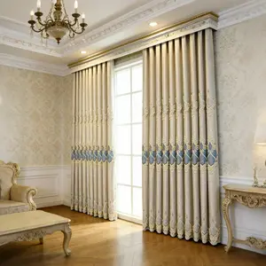 Luxury Embroidered Curtains Set of 2, European Classical Style, Light Blocking Insulation, 3D Flower Craft, Ideal for Large Apartments, Thermal Insulated Curtain, Home Decoration Curtain, Window Curtain