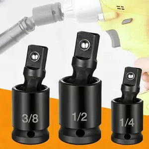 Impact Universal Joint Swivel Socket Set, Professional Swivel Socket Adapter 360° Rotatable Joint Socket Adapter Cr-Mo for Electric Wrench Ratchet Wrench 3/8inch 1/2inch 1/4inch
