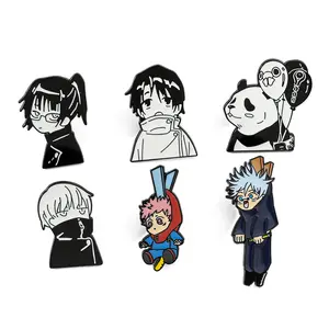 Unisex 6 Pcs Creative Jujutsu Kaisen Anime Brooches, Cute Itadori Yuji Lapel Badges, Durable Metal Pins with Knuckles Clip for Backpacks, Shirts and Clothes,summervibes