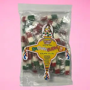 Bandera Pinatera, 50-Pack, Coconut Flavored, Soft Chewy Bar Candy, Snack Mexican Candy Dulces Mexicanos Sweet Tropical Coco Barra