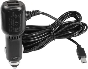 Dash Cam Power Cable, Dash Cam Charger Mini USB, QC.Fast Vehicle Car Charger with Dual USB Ports for Various Models of Car DVR, Navigator, Early Warning (.FT)