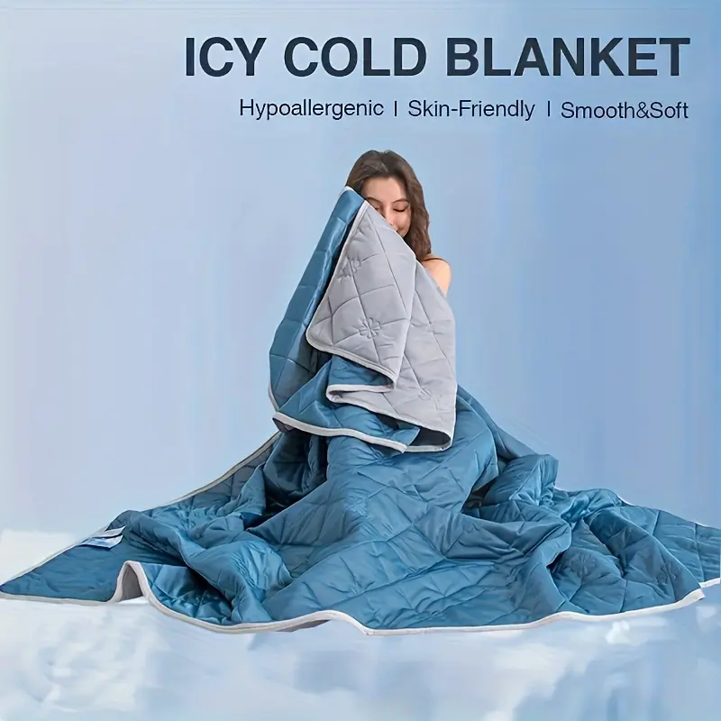 New1pc Cooling Blanket For Hot Sleepers - Ultra-Soft, Breathable & Heat Absorbent Summer Throw, Large Size For Ultimate Comfort, For Warm Weather Relief, Bedroom Comfort |                   Smooth Texture |                   Breathable Polyester, Blanket