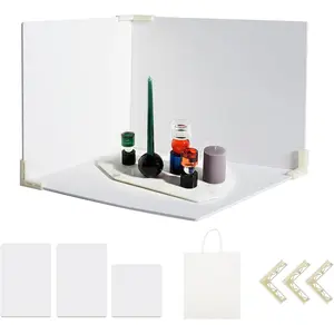 3 count Board Photo Backdrop, 15.8x11.8 Inch  Photography Backdrop Boards with 3 count Bracket for Flat Lay, Product Photography Background (White 3)