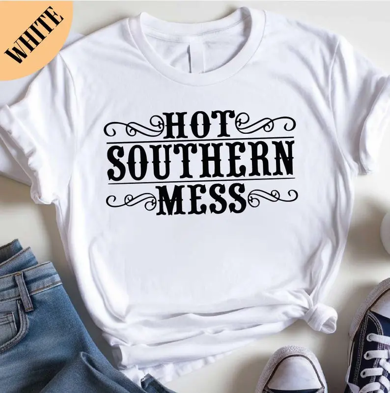 Hot Southern Mess Shirt, Southern Shirt, Cowboy Shirt, Gift for Her, Cowgirl Shirt, Country Style Shirt, Country Shirt, Comfort Colors Shirt