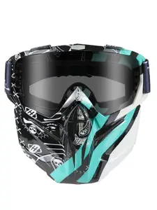 Detachable Motorcycle  Goggles Mask,  Off-Road Motorbike Full Face Protection Eyewear, Trendy Motorcycle Riding Accessories，Motorcycle Riding Safety Gear，Face Shield Compatible Motorcycle Goggles