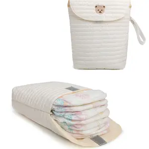 Waterproof Reusable Cute Baby Diaper Bag, Large Capacity Storage Pouch, Travel Must-Have, Hospital Bag, Multifunctional Diaper Handbag, Travel Diaper Tote