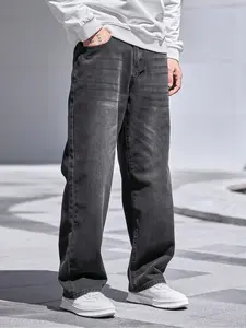 Men's Casual Fashion Loose Wide Leg Jeans with Pocket, Deep Suitable for Daily Wear & Outdoor Activities, Comfortable All-Season Style