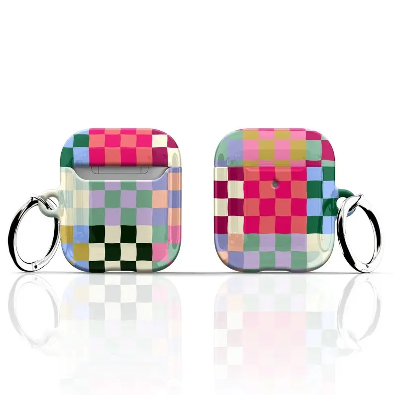 Designer Colorful Checkerboard AirPods Case - For Apple AirPods 1 2 3 4, AirPods Pro Checker Air Pod