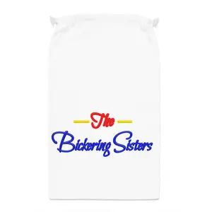Personalized Sack for Bickering Sisters, Gift for Sisters, Custom Drawstring Bag, Fun Sister's Gift, Unique Party Favor Print Christmas One Size