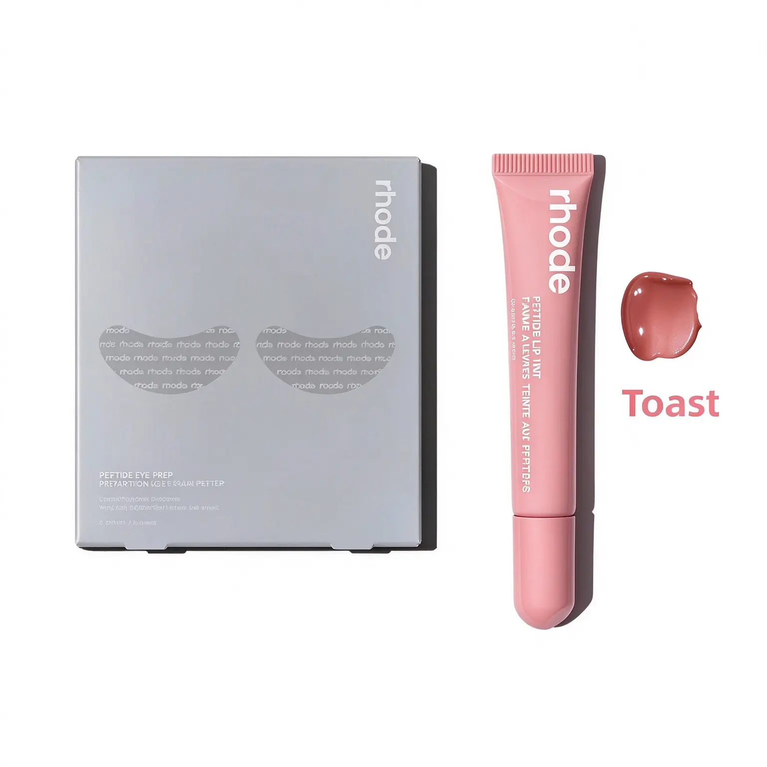 rhode Peptide Eye Prep Patches & Peptide Lip Tint Set, 2Pcs Hydrating Makeup Kit